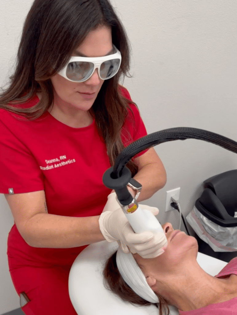 Ultra Laser face and neck treatment at Radiant Aesthetics in Granbury, tx